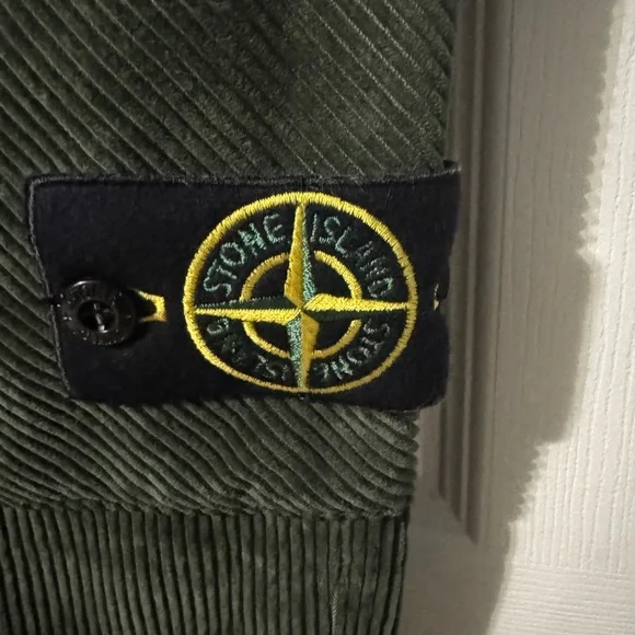 Stone Island Men's Green Corduroy Pants